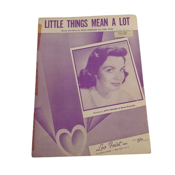Little Things Mean A Lot 1954 Vintage Sheet Music Piano Voice Easy Listening - Picture 1 of 4
